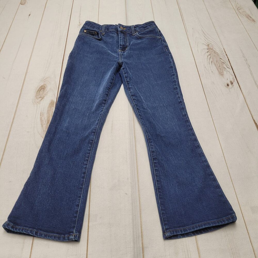 Boden high rise crop Flare flared jeans dark wash